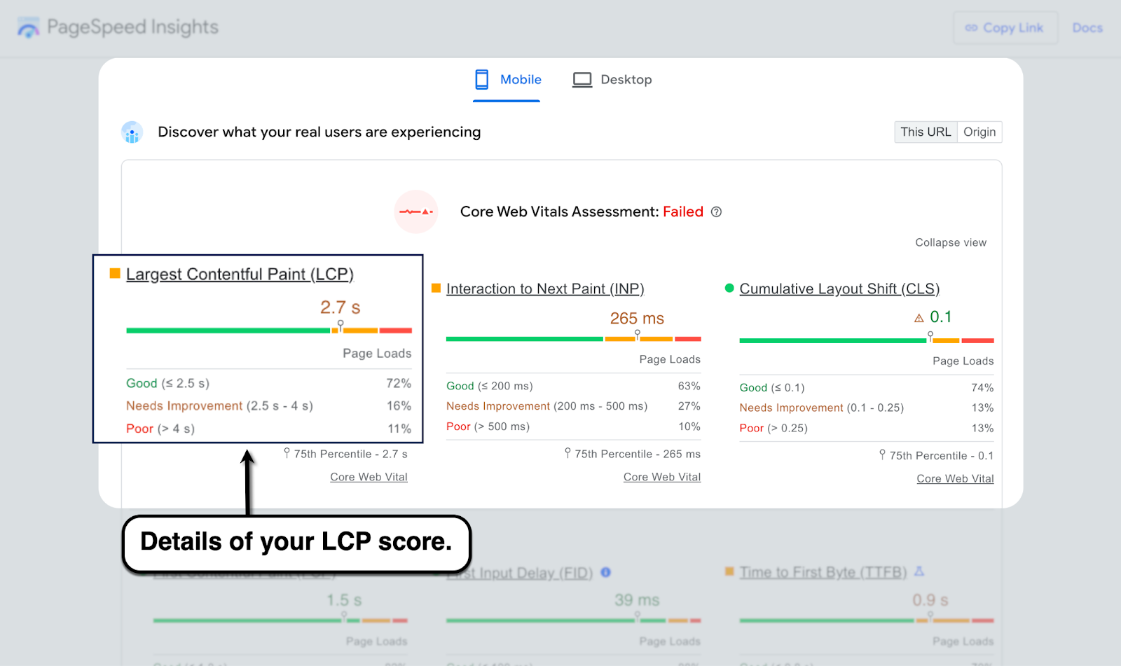 Check site speed via PageSpeed Insights